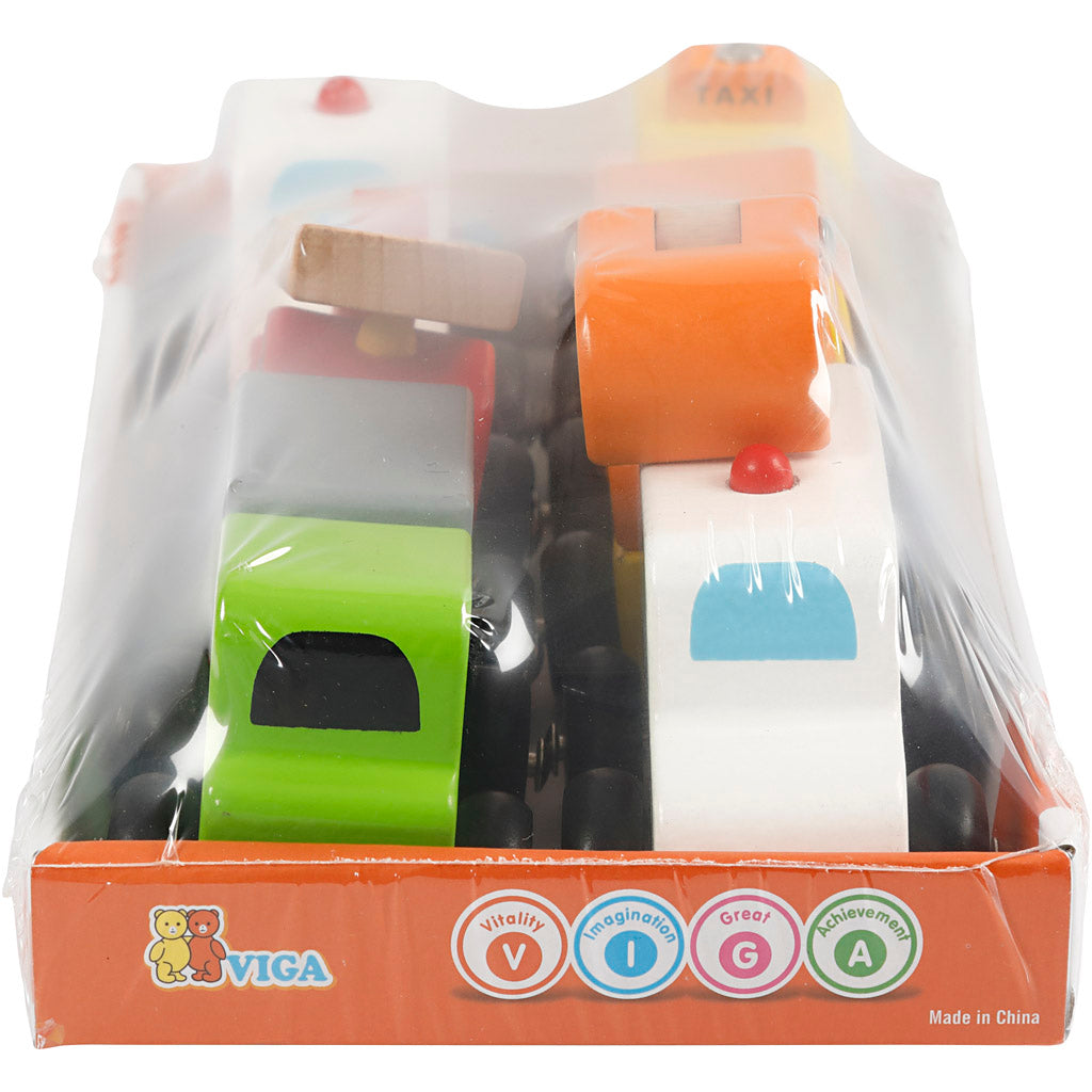 Mini voitures VIGA, dim. 7-9 cm, 6 morceaux/ 1 Pq. [HOB-907756]