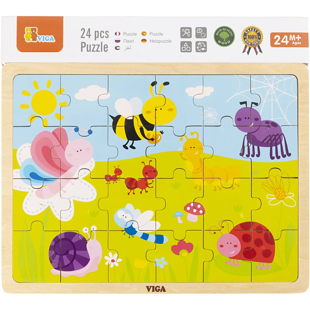 Puzzles en bois VIGA , dim. 30x22,5 cm, 24 pièces, 1 pièce [HOB-907790]