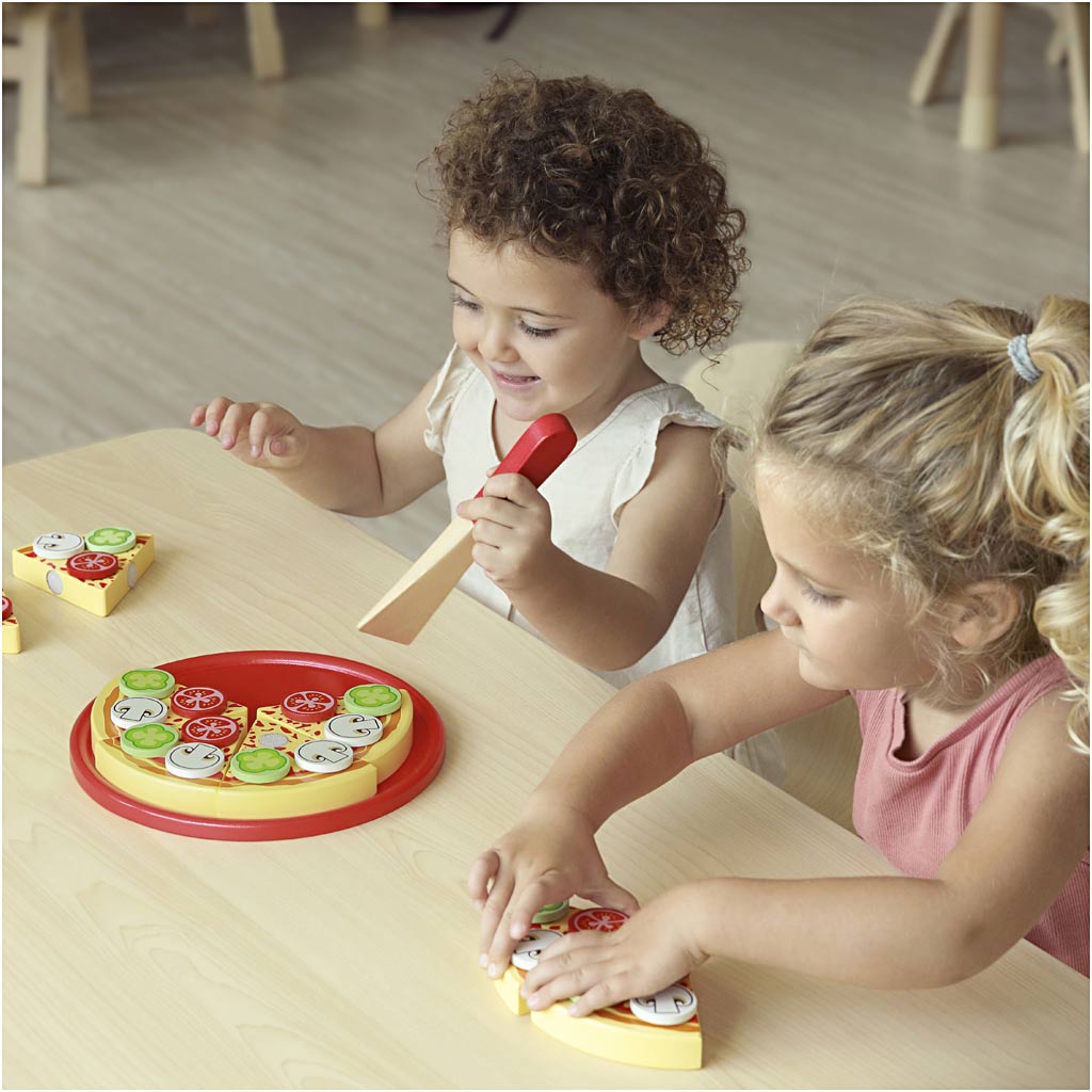 Pizza en bois pour le jeu VIGA, dim. 23x3,5 cm, 1 pièce [HOB-907795]