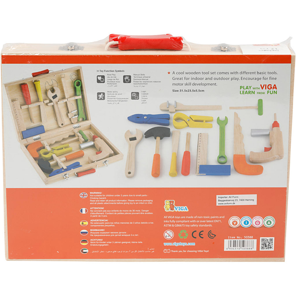 Boîte à outils VIGA, dim. 24x32 cm, 12 morceaux/ 1 set [HOB-908493]