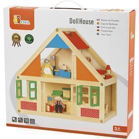 Maison de poupée en bois VIGA, dim. 43x40x27 cm, 1 pièce [HOB-908523]