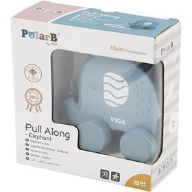 Éléphant à tirer VIGA, dim. 11 cm, bleu, 1 pièce [HOB-908589]