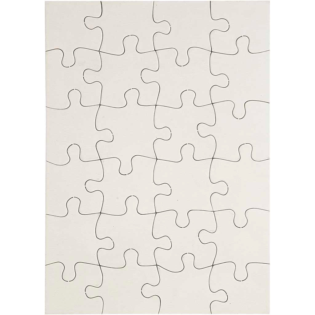 Puzzle blanc, dim. 15x21 cm, blanc, 24 pièces, 16 pièces/ 1 Pq. [HOB-95194]