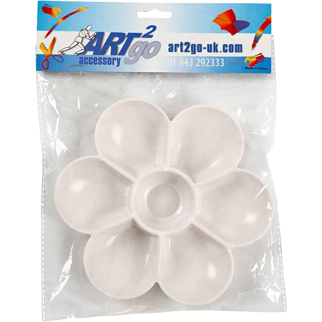 Palette en forme de fleur, d 17,5 cm, blanc, 1 pièce [HOB-95226]