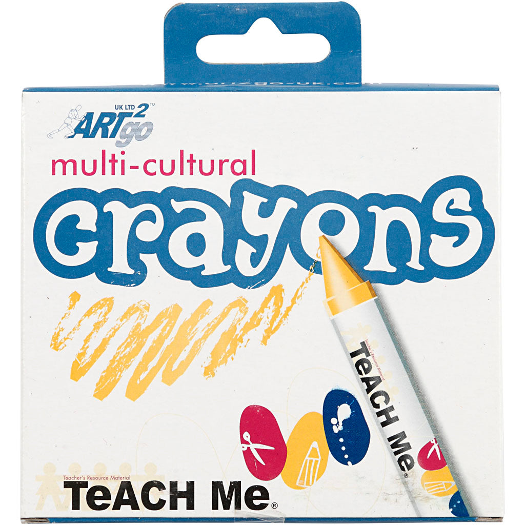 Pastels à la cire, L : 10 cm, d 15 mm, Couleurs peau, 8 pièces/ 1 Pq. [HOB-95240]