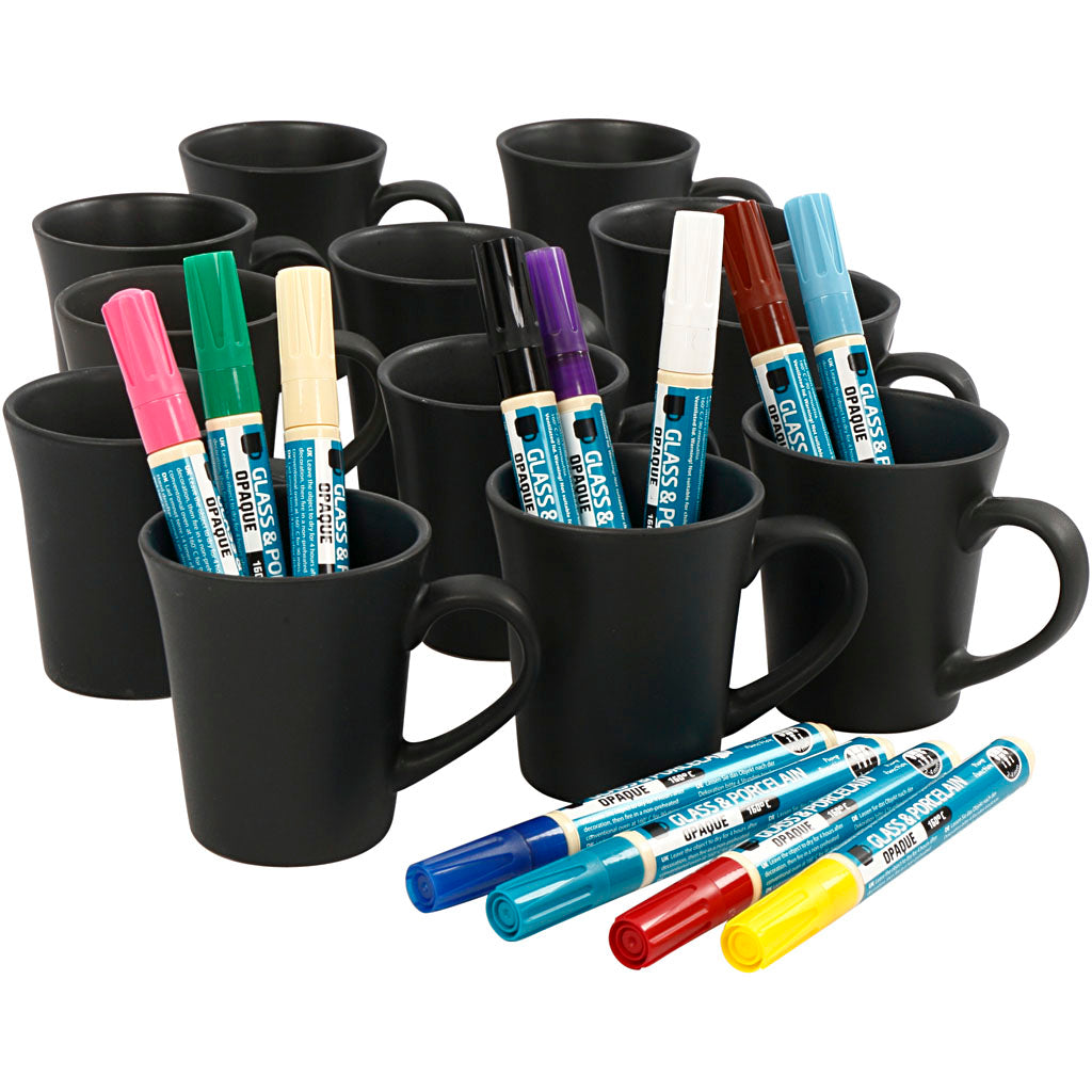 Kit DIY Groupe Décoration de Tasses, ass. de couleurs, 36 pièce, 1 set [HOB-97382]