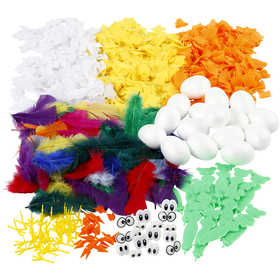 Kit pour la réalisation de poussins de Pâques, H : 6 cm, 16 pièce, 1 set [HOB-97443]