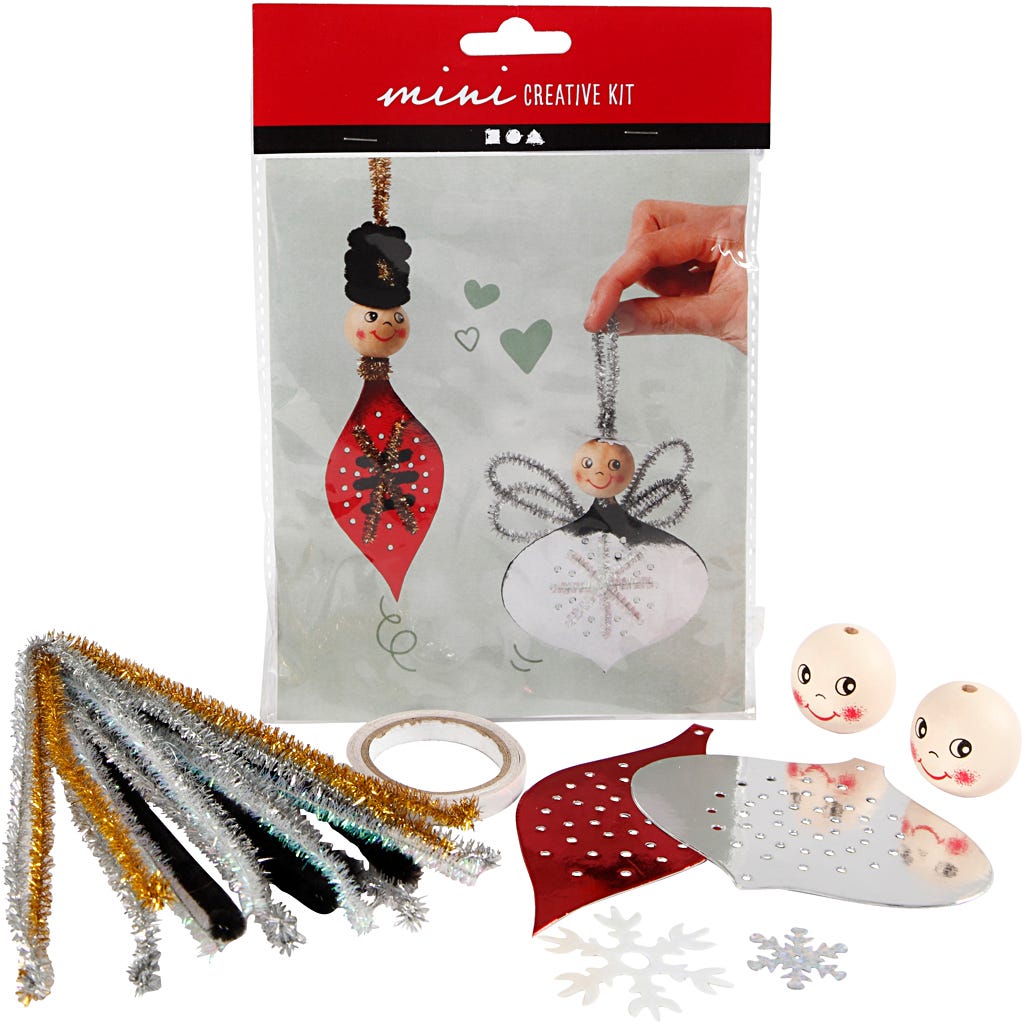 Mini Kit DIY, figurines poinçonnées pour la confection de décorations à suspendre, 1 set [HOB-977350]