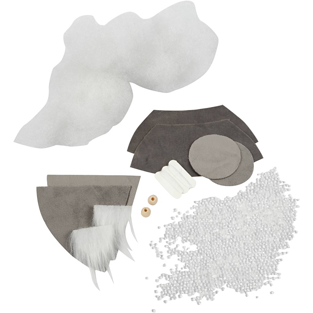 Mini Kit DIY, Lutins du Père Noël scandinaves, H : 12 cm, gris, 1 Pq. [HOB-977429]