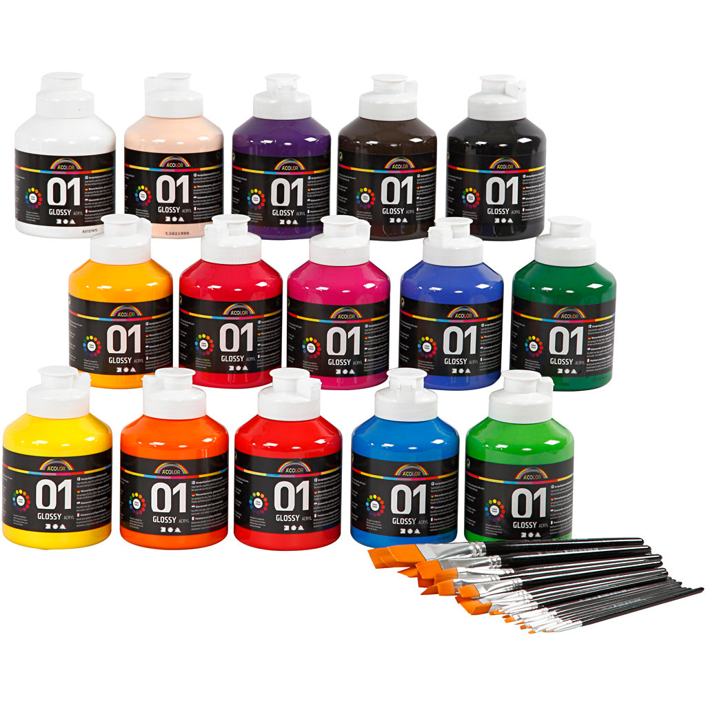 Acrylic Paint Glossy, assorted colours