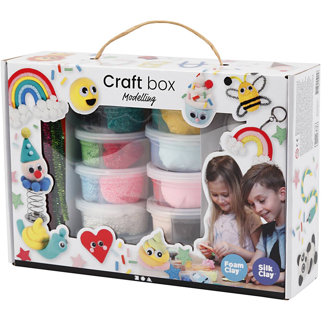 Set de pâtes Foam Clay® et Silk Clay®, ass. de couleurs, 1 set [HOB-98120]