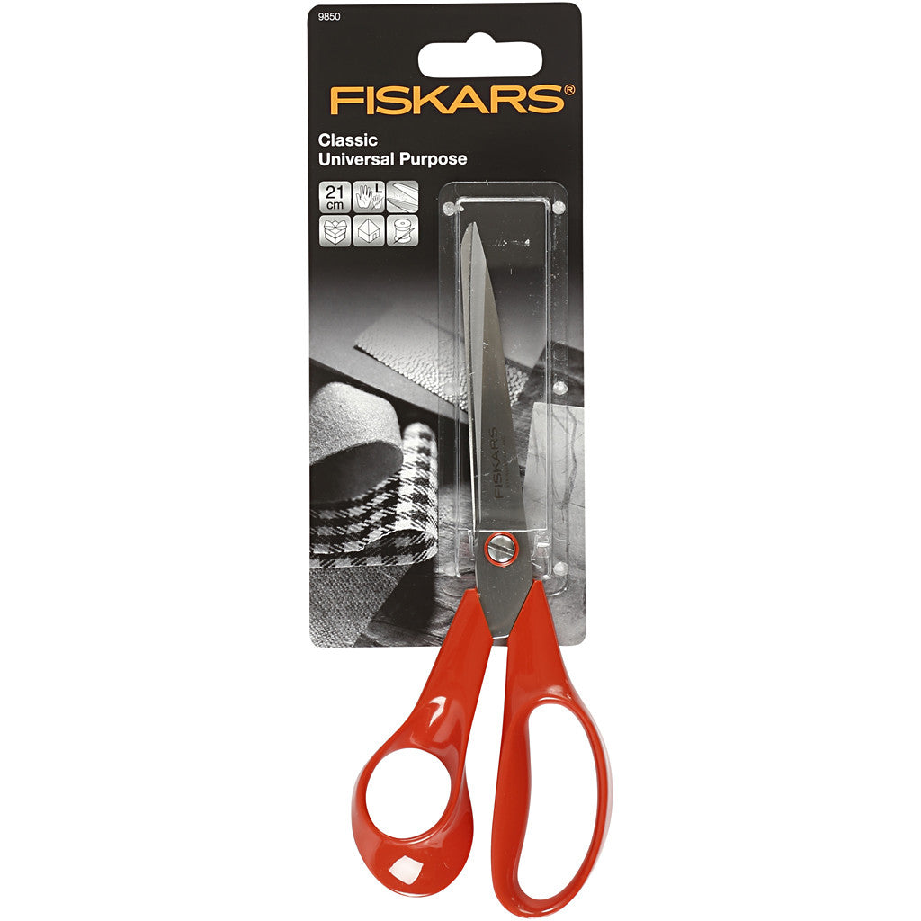 Fiskars Ciseaux Universels Standards, L : 21 cm, gaucher, 1 pièce [HOB-9850]