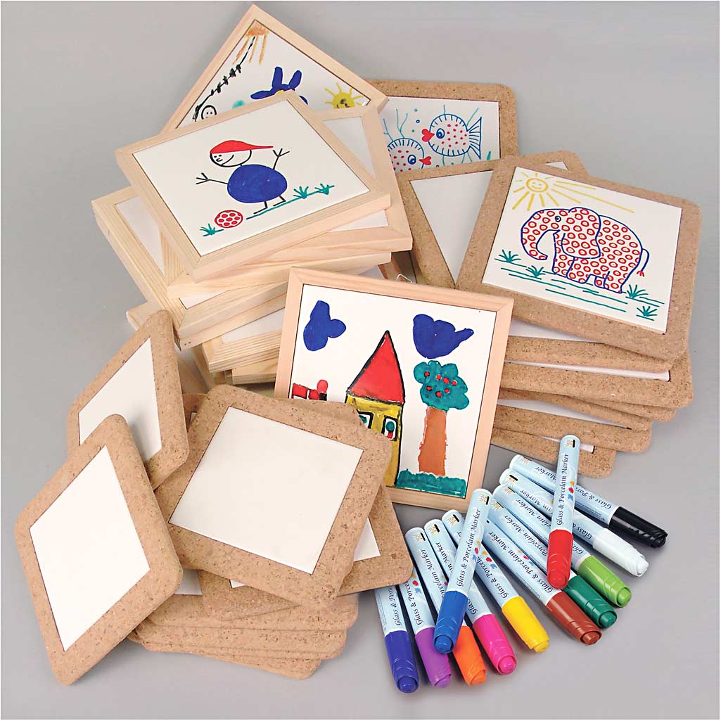Kit DIY Groupe Dessous-de-plats, couleurs classiques, couleur extra, 30 pièce, 1 set [HOB-99416]