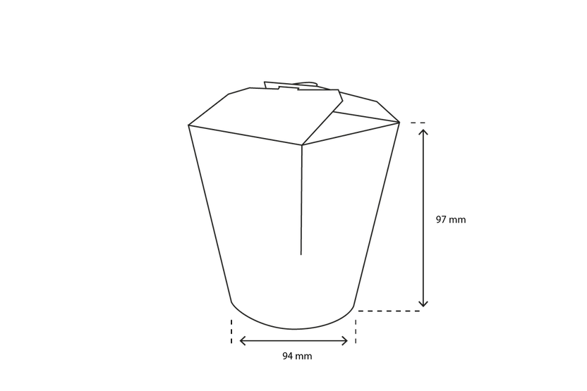 Boîte de nouilles Wok Carton 9,4x9,7 cm 26oz 750ml Blanc (500 pcs) [TK-9987002]