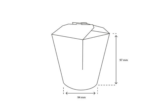 Boîte de nouilles Wok 9,4x9,7 cm 26oz 750ml kraft (500 pcs) [TK-9987005]