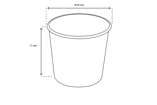 Gobelet à crème glacée Carton 360ml Ø9 cm 12oz Noir FSC®Mix (1.000 pcs) [TK-9987090]