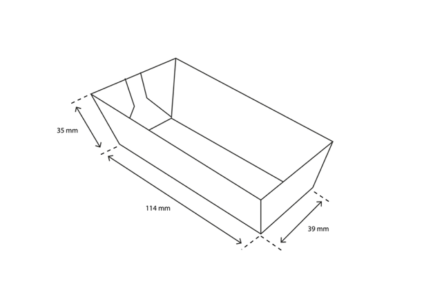 Barquette à croquettes A5 Kraft 3,9x3,5x11,4 cm FSC®Mix (1.000 pcs) [TK-9987198]