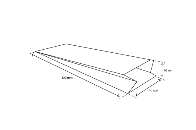 Sachet à Snacks Papier 9,5x6,5x32 cm Blanc 45gr (1.800 pcs) [TK-9987481]