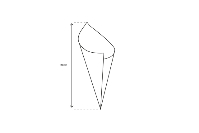 Sachet Cornets Paper 14 cm 85gr Blanc (3100 pcs) [TK-9987492]