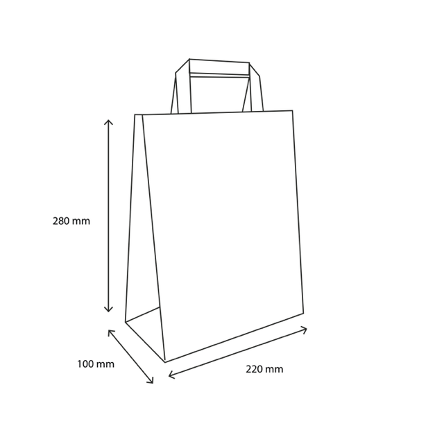 Sac en Papier 22x10x28cm Blanc (250 pcs) [TK-9987500]