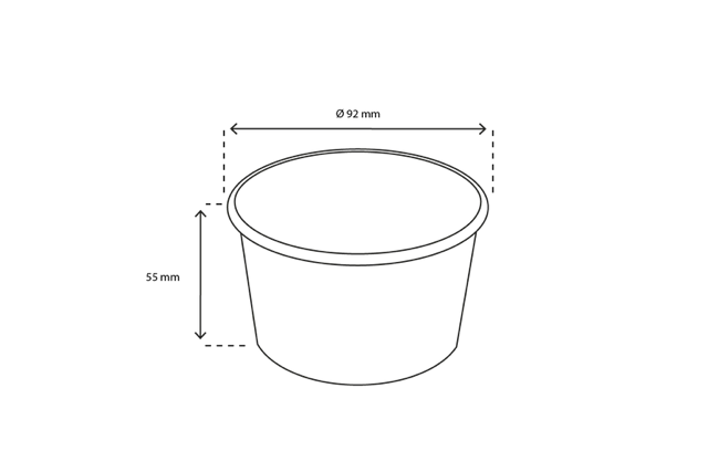 Gobelet à crème glacée Carton 240ml Ø9,2 cm 8oz Blanc (1.000 pcs) [TK-9987529]