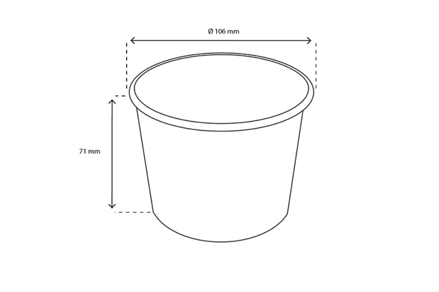 Gobelet à crème glacée Carton 360ml Ø106mm 12oz Blanc (1.000 pcs) [TK-9987530]