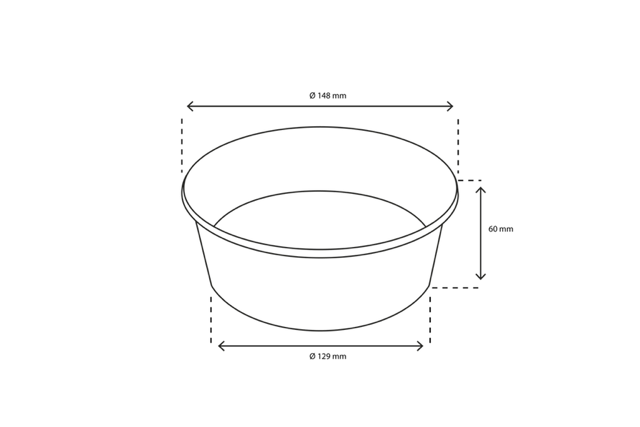 Salade Poke Bowl 750ml 26oz Ø14,8x6 cm Blanc (300 pcs) [TK-9987583]