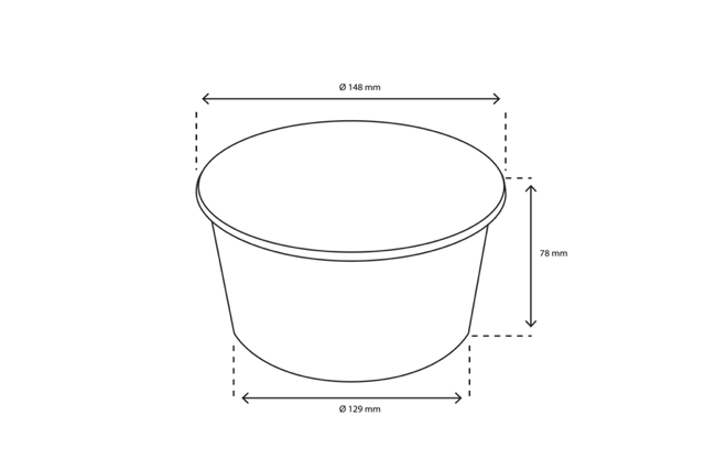 Salade Poke Bowl 1000ml 32oz Ø14,8x7,8 cm Blanc (300 pcs) [TK-9987588]