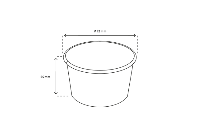 Gobelet à crème glacée Carton 240ml Ø9,2 cm 8oz GELATO (1.000 pcs) [TK-9987601]