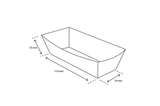 Plateaux à croquettes A5 3,9x3,5x11,4 cm kraft/Blanc (400 pcs) [TK-9987890]