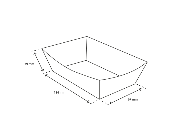 Barquette à frites A9 kraft/Blanc (400 pcs) [TK-9987892]