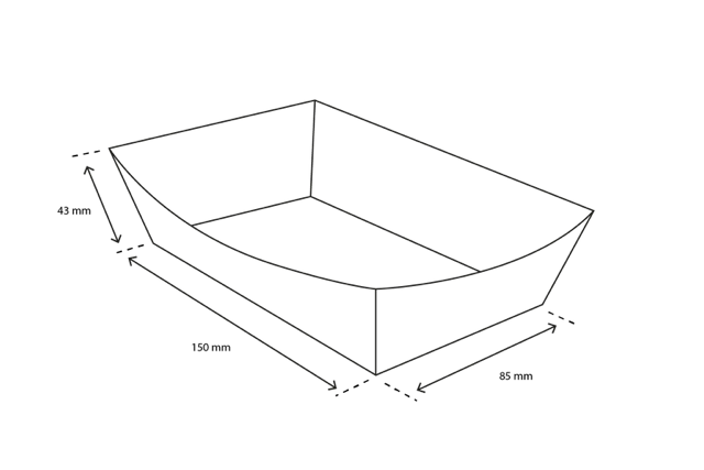 Barquette à frites A14 kraft/Blanc (400 pcs) [TK-9987894]