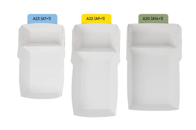 Barquette à frites A22 (A9+1) kraft/Blanc (400 pcs) [TK-9987897]