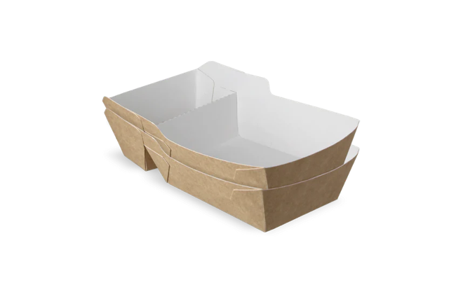 Barquette à frites A23 (A7+1) kraft/Blanc (400 pcs) [TK-9987898]