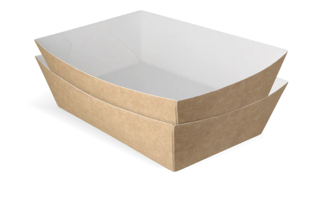 Barquette à frites A50 kraft/Blanc (400 pcs) [TK-9987899]