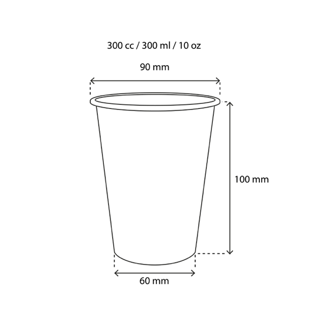 Tasse à Café Carton 300cc 10oz Ø9 cm rayé (1.000 pcs) [TK-9987929]