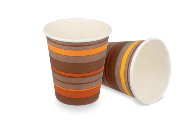 Tasse à Café Carton 300cc 10oz Ø9 cm rayé (1.000 pcs) [TK-9987929]