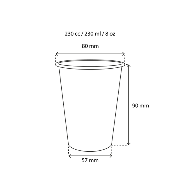 Tasse à Café Carton 230cc 8oz Ø8 cm rayé (1.000 pcs) [TK-9987930]