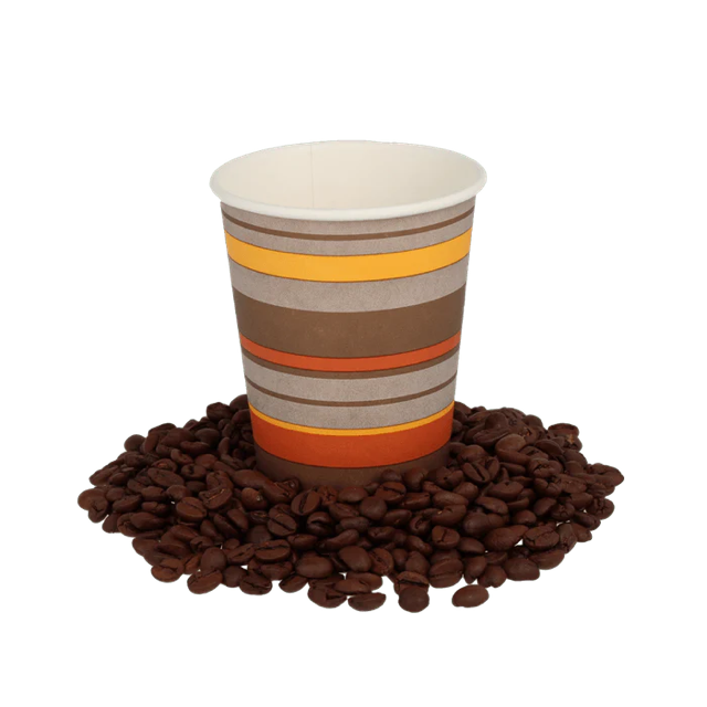 Tasse à Café Carton 230cc 8oz Ø8 cm rayé (1.000 pcs) [TK-9987930]