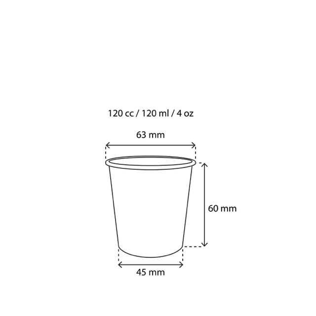 Tasse à Café Carton 120cc 4oz Ø6,3cm rayé (1.000 pcs) [TK-9987933]