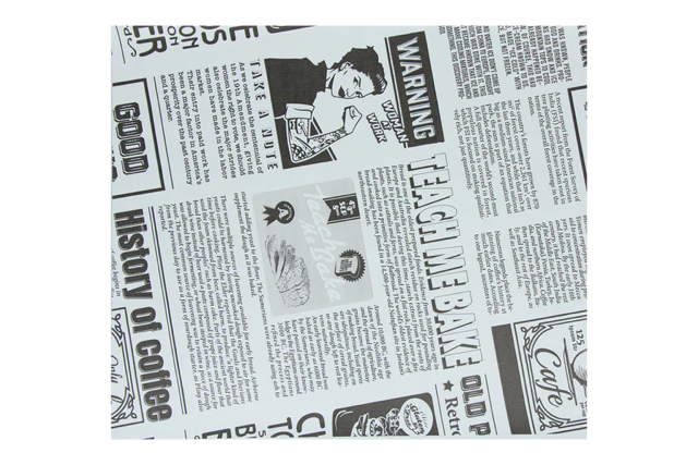 Emballage en papier sulfurisé pour hamburger 33x38cm FSC®Mix Journal Blanc (2.000 pcs) [TK-9988211]