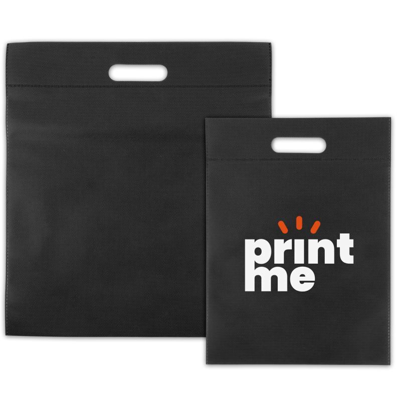 Sacs en non-tissé économiques avec poignées 30x40 cm Noir (400 pcs) [FP-DNW023]