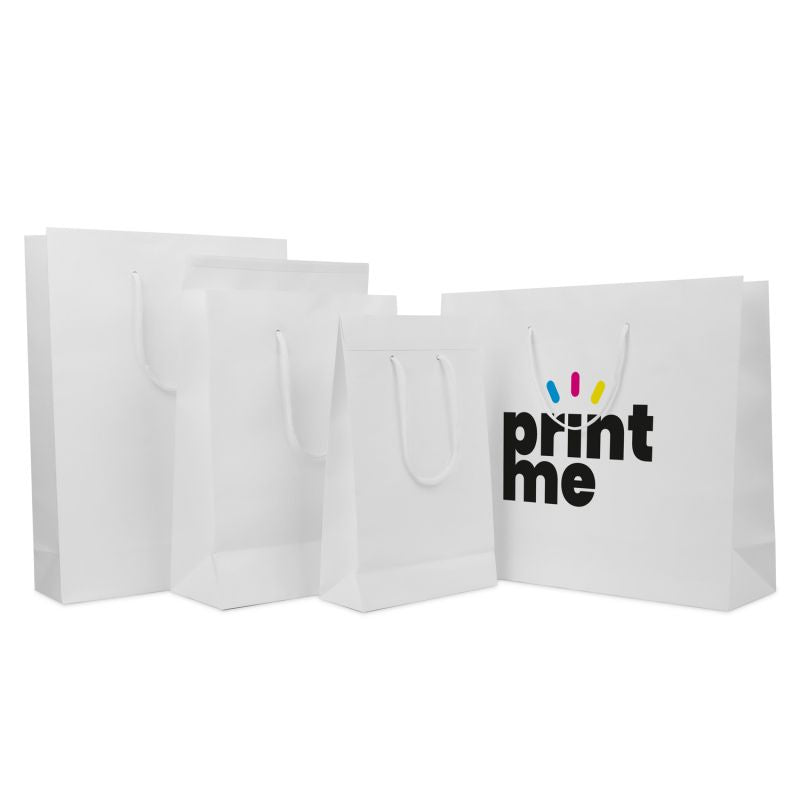 Sac à poignées en papier de luxe à rabat 20+8x32 cm Blanc (100 pcs) [FP-DPK144]