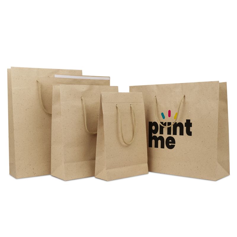 Sac à poignées en papier de luxe à rabat 20+8x32 cm Gris brun (100 pcs) [FP-DPK145]