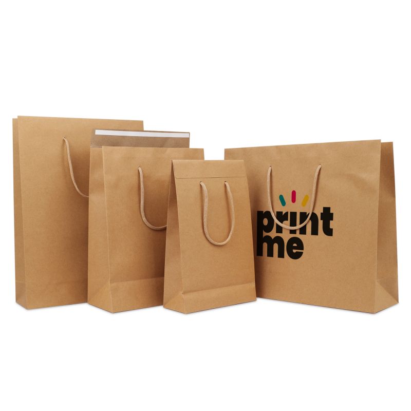 Sac à poignées en papier de luxe à rabat 20+8x32 cm Marron (100 pcs) [FP-DPK146]