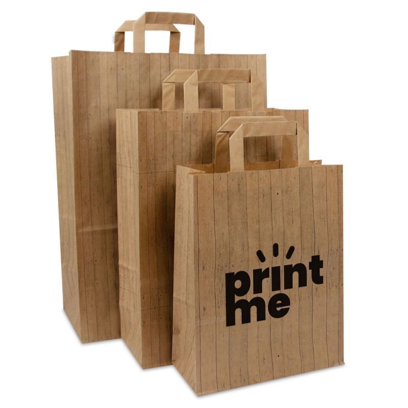 Sacs Kraft FSC® - Structure bois 26+12x35 cm Marron (250 pcs) [FP-DPL047]