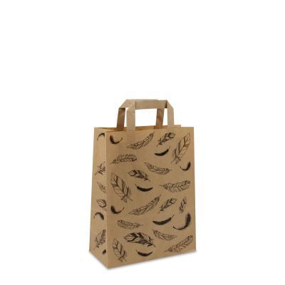 Sacs Kraft FSC® - Plumes 22+10x28 cm Marron (250 pcs) [FP-DPL050]