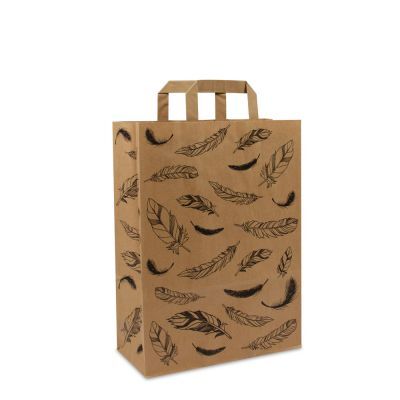 Sacs Kraft FSC® - Plumes 26+12x35 cm Marron (250 pcs) [FP-DPL051]