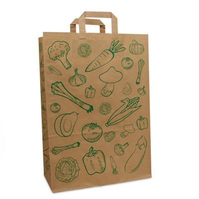 Sacs Kraft FSC® - Légumes 32+16x45 cm Marron (250 pcs) [FP-DPL056]