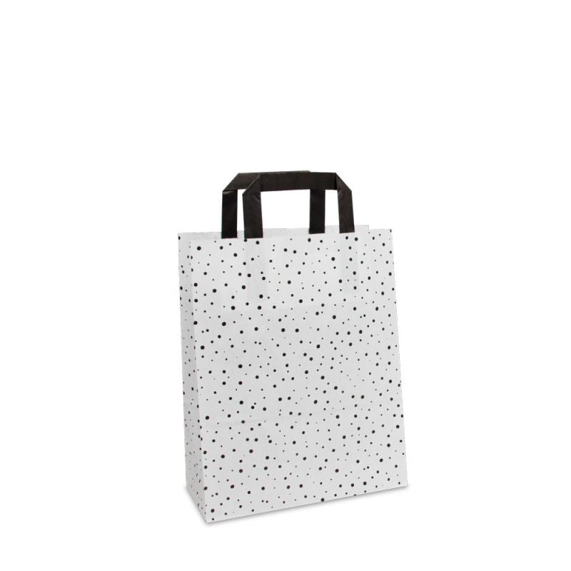 Sac à poignées en papier kraft - Bubble 22+10x28 cm Blanc (250 pcs) [FP-DPL069]